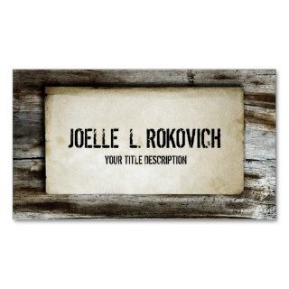 Rustic Retro Wood Plank Business Card Template