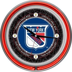 Trademark Global 14 in. Vintage New York Rangers NHL Neon Wall Clock NHL1400 NYRV
