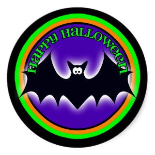 Happy Halloween Bat Stickers