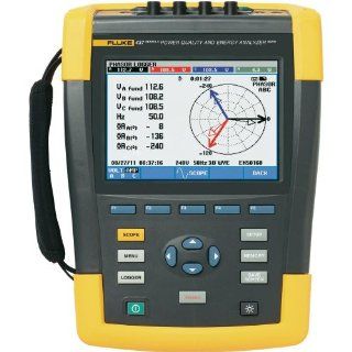 Fluke 437 II 3 Phase Power Quality and Energy Analyzer with Clamp, +/  0.5% Accuracy, 0.1V Resolution, 400Hz Frequency