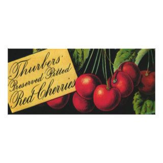 Thurber Cherries, Vintage Fruit Crate Label Art Rack Cards