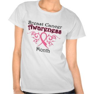 Breast Cancer Awareness Month Tribal Ribbon Tshirts