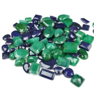 455.00 Ct+ Natural Brazilian Emerald & Indian Sapphire Mixed Shape Loose Gemstone Lot Jewelry