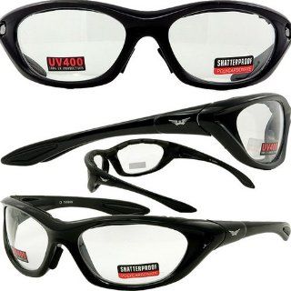 Global Vision Denver Sunglasses Glasses With Clear Lenses And Vented EVA Foam Padding Automotive