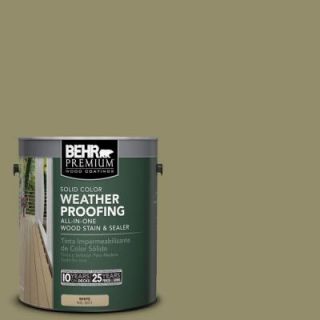 BEHR Premium 1 gal. #SC 151 Sage Solid Color Weatherproofing All In One Wood Stain and Sealer 501101