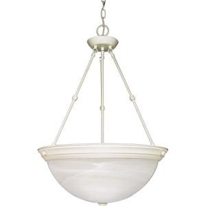 Glomar 3 Light Textured White Pendant with Alabaster Glass HD 228