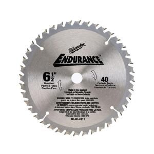 Milwaukee 6 1/2 in. x 40 Carbide Tooth Circular Saw Blade 48 40 4112