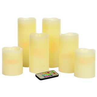 Pillar Candles/ Remote (Set of 6) Candles & Holders
