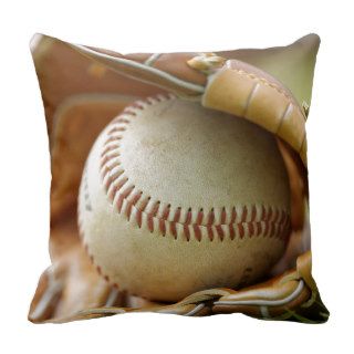 Baseball Glove and Ball Throw Pillow