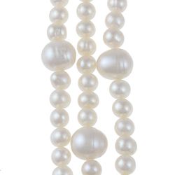 Miadora White FW Pearl 100 inch Endless Necklace (5 10 mm) Miadora Pearl Necklaces