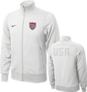Nike USA Authentic N98 Men's Soccer Track Jacket   White L  Novelty Track Jackets  Sports & Outdoors