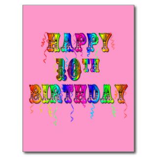 Happy 10th Birthday Gifts and Birthday Apparel Postcard