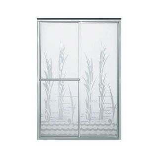 Sterling Plumbing Deluxe 59 3/8 in. x 70 in. Framed Bypass Shower Door in Silver with Creekside Glass Pattern 5975 59S G25