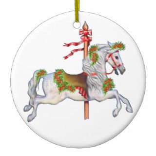 Dapple Gray Carousel Horse Clear Ornaments