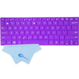 LeenCore Silicone Laptop Keyboard Cover Skin Protector for Asus UX21, X201, X202, S200 11.6 inch Purple + 1 X LeenCore Branded Microfiber Cleaning Cloth (12cm x 12cm) Computers & Accessories