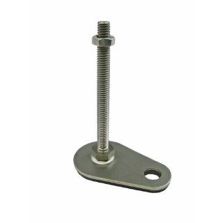J.W. Winco 440.6 80 3/8 16 100 GV Series GN 440.6 Stainless Steel Leveling Feet with Fixing Lug and Black Rubber Pad, Inch Size, 3.15" Base Diameter, 3/8 16 Thread Size, 3.94" Thread Length Vibration Damping Mounts