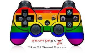 Sony PS3 Controller Decal Style Skin   Rainbow Stripes Video Games