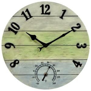 AcuRite 14 in. Weathered Combo Analog Wall Clock 75354A1SB