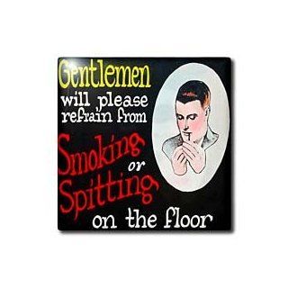 ct_16263_2 Scenes from the Past Magic Lantern Slides   Gentlemen Please Refrain from Smoking or Spitting on the Floor   Tiles   6 Inch Ceramic Tile   Decorative Tiles