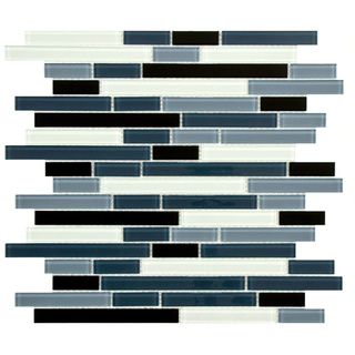 SomerTile 11.75 Inch View Marina Piano Glass Mosaic Tile (Pack of 17) Wall Tiles
