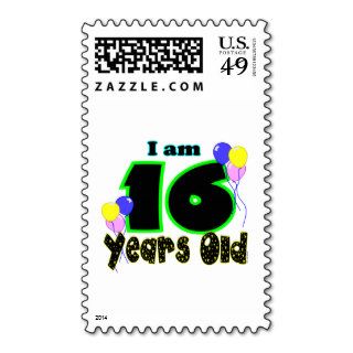 I Am 16 Years Old Postage Stamp
