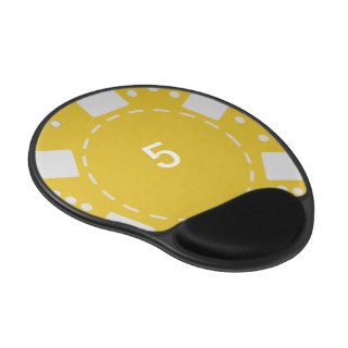 Yellow Poker Chip Gel Mouse Pad