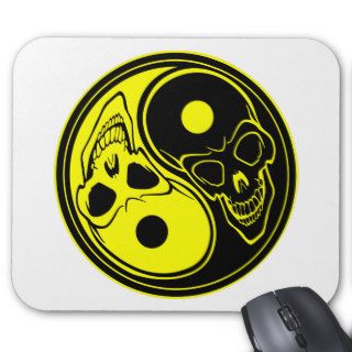 Yin Yang Skull Tattoo Mouse Pads