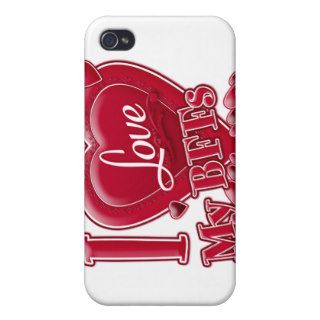 I Love My BFFs red   heart iPhone 4 Cover