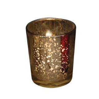 Rustic Glass Votive Candle Holder Color Assorted, Quantity 6 Pieces   Gold Votive Candle Holders