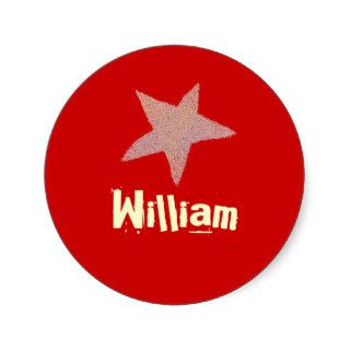 Karate Kat red star ID  to personalize Round Sticker