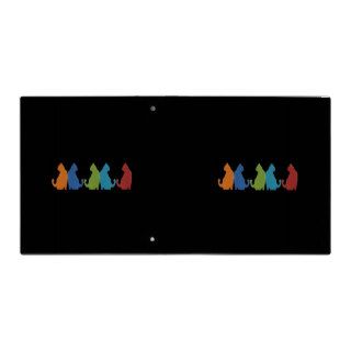 Colorful Cats on Black Background 3 Ring Binders