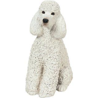 Sandicast Mid Size White Poodle Sculpture, Sitting   Sandicast Dog Poodle