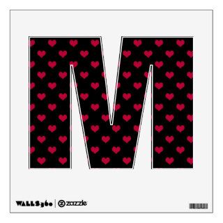 Ruby Red Heart Alphabet Letter M Room Graphics