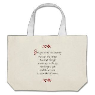 Serenity Prayer with red flowers Canvas Bag
