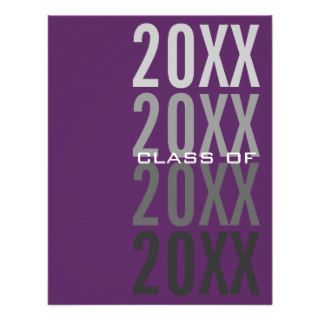 20XX Purple Graduation Party Invitations