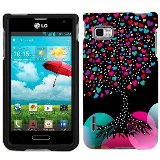 T Mobile LG Optimus F3 Love Tree on Black Phone Case Cover Cell Phones & Accessories