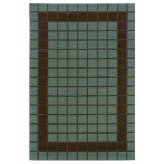Oriental Weavers Nevis Plaza Blue and Chocolate 8 ft. 6 in. x 13 ft. Area Rug 342297