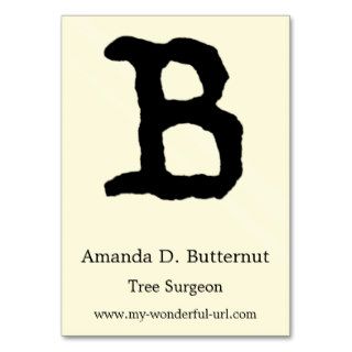 Artistic Letter "B" Hand Lettered Style Initial Business Card