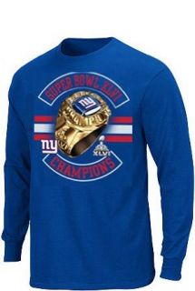 New York Giants Superbowl Super Bowl XLVI 46 Champions Ring Bling Long Sleeve Shirt Size 2XL  Sports Fan T Shirts  Sports & Outdoors