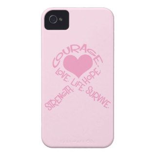 Pink Ribbon of Words Breast Cancer iPhone 4 Case