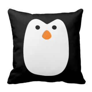 adorably cute penguin face throw pillows