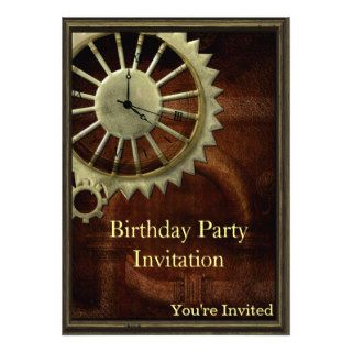 Vintage Steampunk Birthday Custom Invites