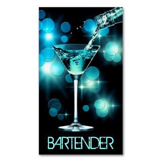 Martini poured into glass profile card business card templates