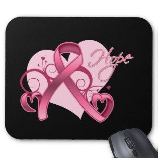 Floral Ribbon Hope   Breast Cancer Mouse Pad