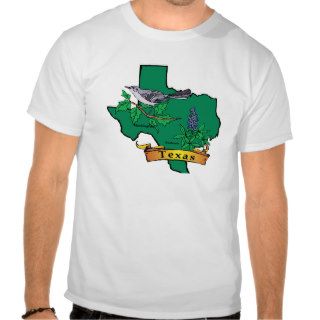 Texas Map with State Mascots Tshirt
