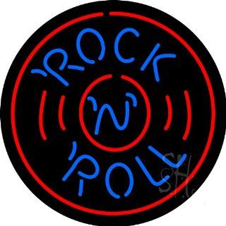 Beer   Rock N Roll Record Neon Sign 26" Tall x 26" Wide x 3" Deep  Business And Store Signs 