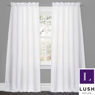Lush Decor Lucia White 84 inch Curtain Panel Pair Lush Decor Curtains