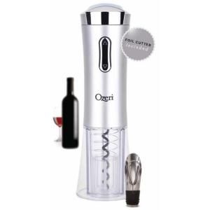 Nouveaux II Electric Wine Opener in Silver, with Free Foil Cutter, Wine Pourer and Stopper OW02A S2
