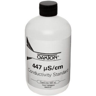 Oakton WD 00653 47 Conductivity Standard Calibration Solution, 447 microsecond, 1 Pint Bottle Lab Chemical Electrolyte Solutions
