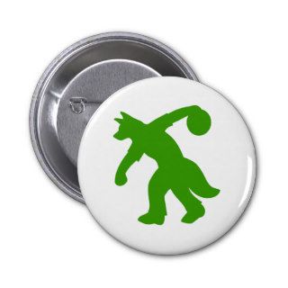 Green Anthropomorphic Canine Bowling Button 0001
